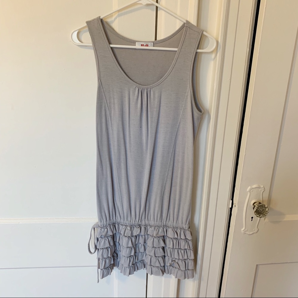 H20 Grey Ruffle Bottom Style Dress - Size S
